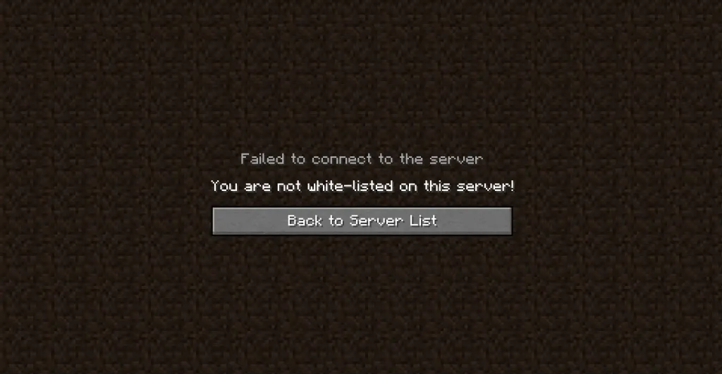 Minecraft server whitelist