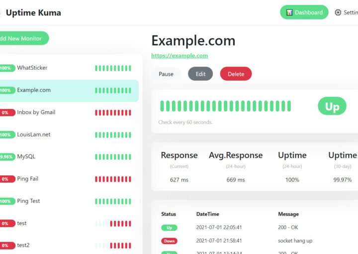 Uptime Kuma features