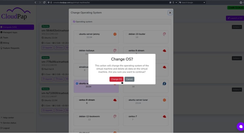 How to Change Your VPS OS on Cloudpap (Step-by-Step Guide) 9 change your vps os on cloudpap