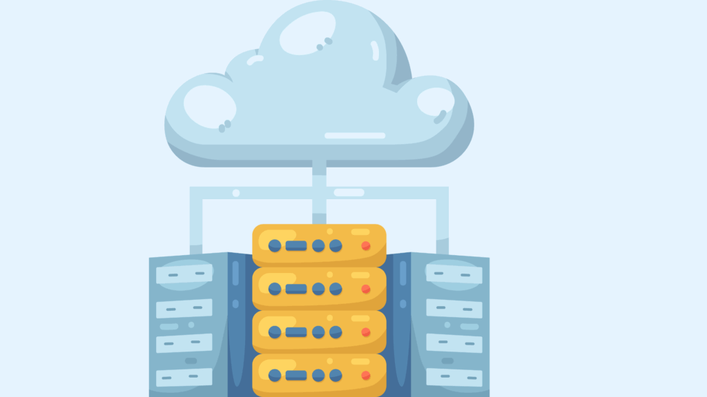 the cloud connected to servers