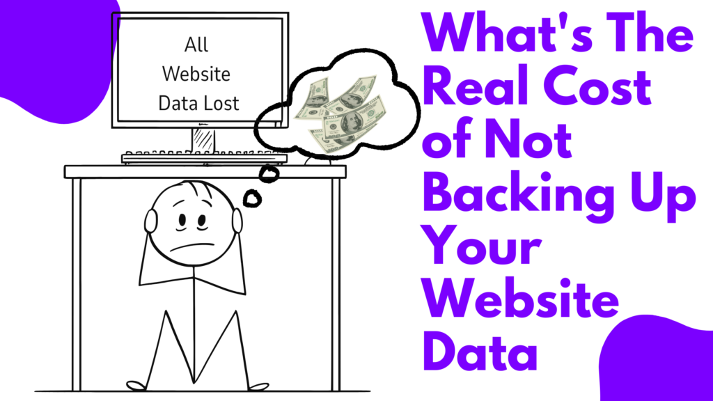 A blog banner on the real cost of not backing your website data