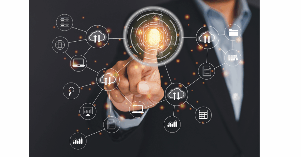 Fingerprint security. Cloud computing system. Data transformation