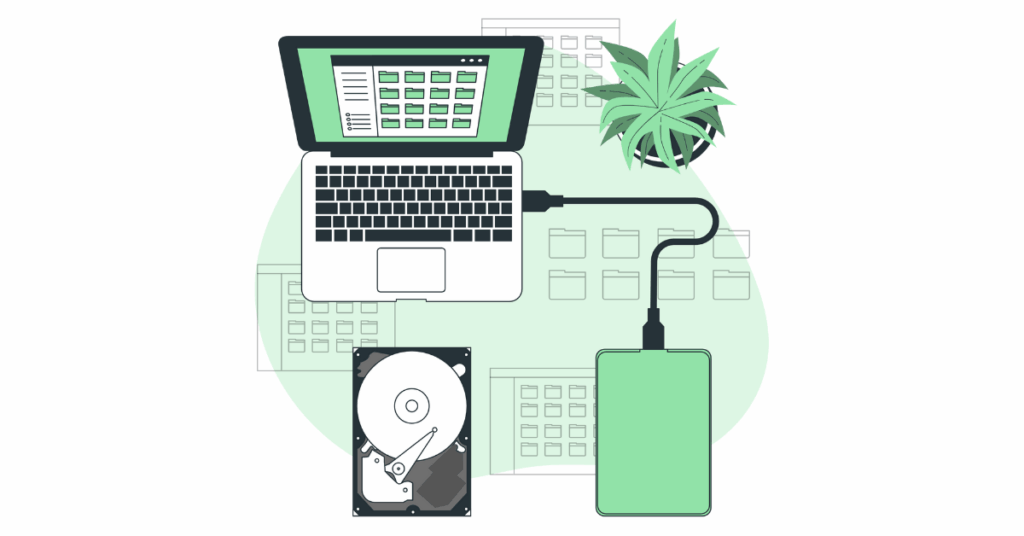 A hard drive as a website backup options compared to cloud backup