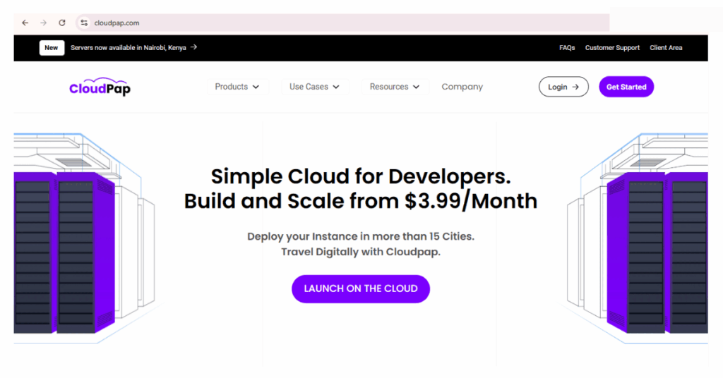A screenshot of CloudPap homepage on simple cloud backup solution for businesses