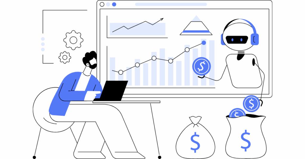 Artificial Intelligence in Financing Abstract Concept Vector Illustration
