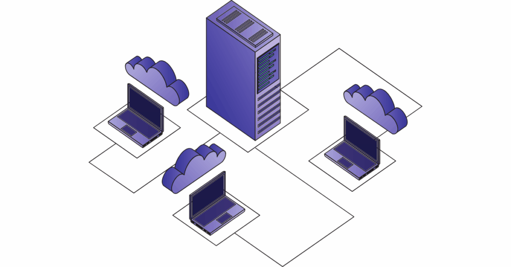 Cloud Computing Laptops Dataserver Center Transfer Connection
