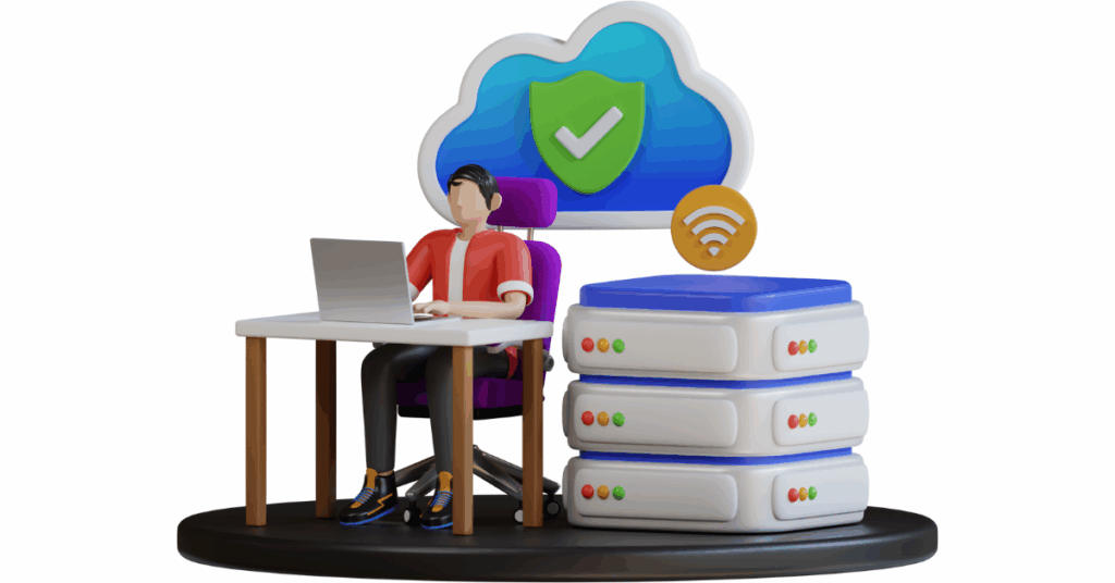 Cloud Hosting (type of web hosting plan) 3D Illustration