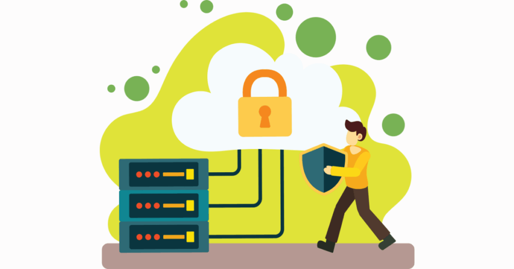 Cloud data security illustration. Private cloud Illustration