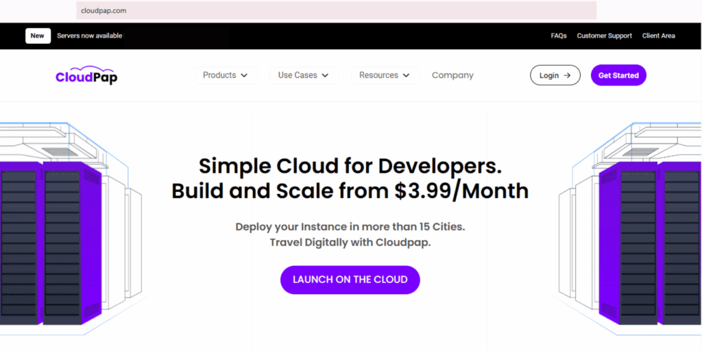 How to Use CloudPap for Hosting 1 A screenshot of CloudPap's homepage