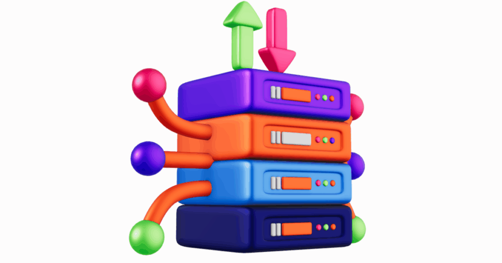 Colorful Stacked Servers with Arrows