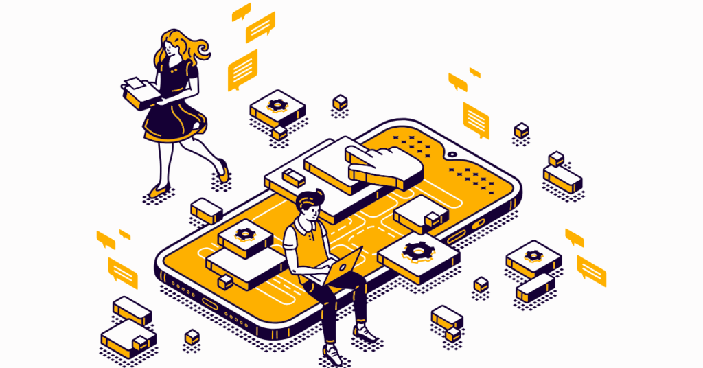 Mobile app development illustration